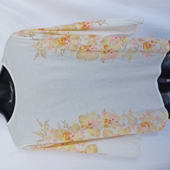 Pendleton Shirt Womens Size XL petite Floral Watercolor 3/4 Sleeve Lightweight - Picture 3 of 6